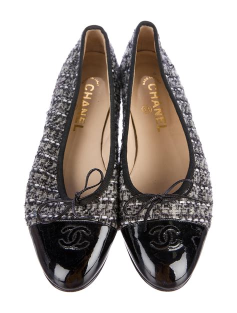 chanel tweed ballerina flats|chanel ballet flats size 41.